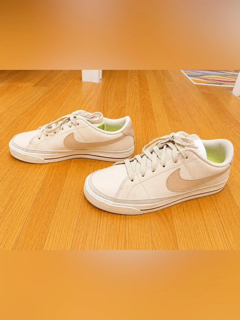 Nike Women’s Low-Top Sneakers in Cream with Tan Swoosh